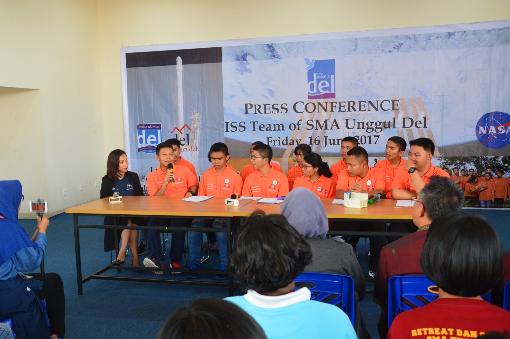 Press Conference Proyek ISS 2 SMA Unggul Del, Institut Teknologi Del, Yayasan Del & ISS, NASA