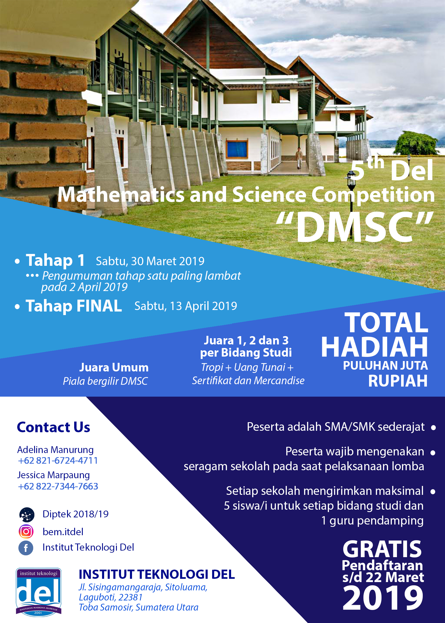 DMSC (Del Mathematics and Science Competition) 2019 hadir lagi…!!!