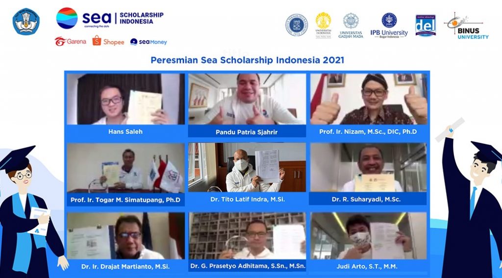 Peluncuran Beasiswa Sea Indonesia 2021 di UI, ITB, IPB, UGM, Binus dan IT Del