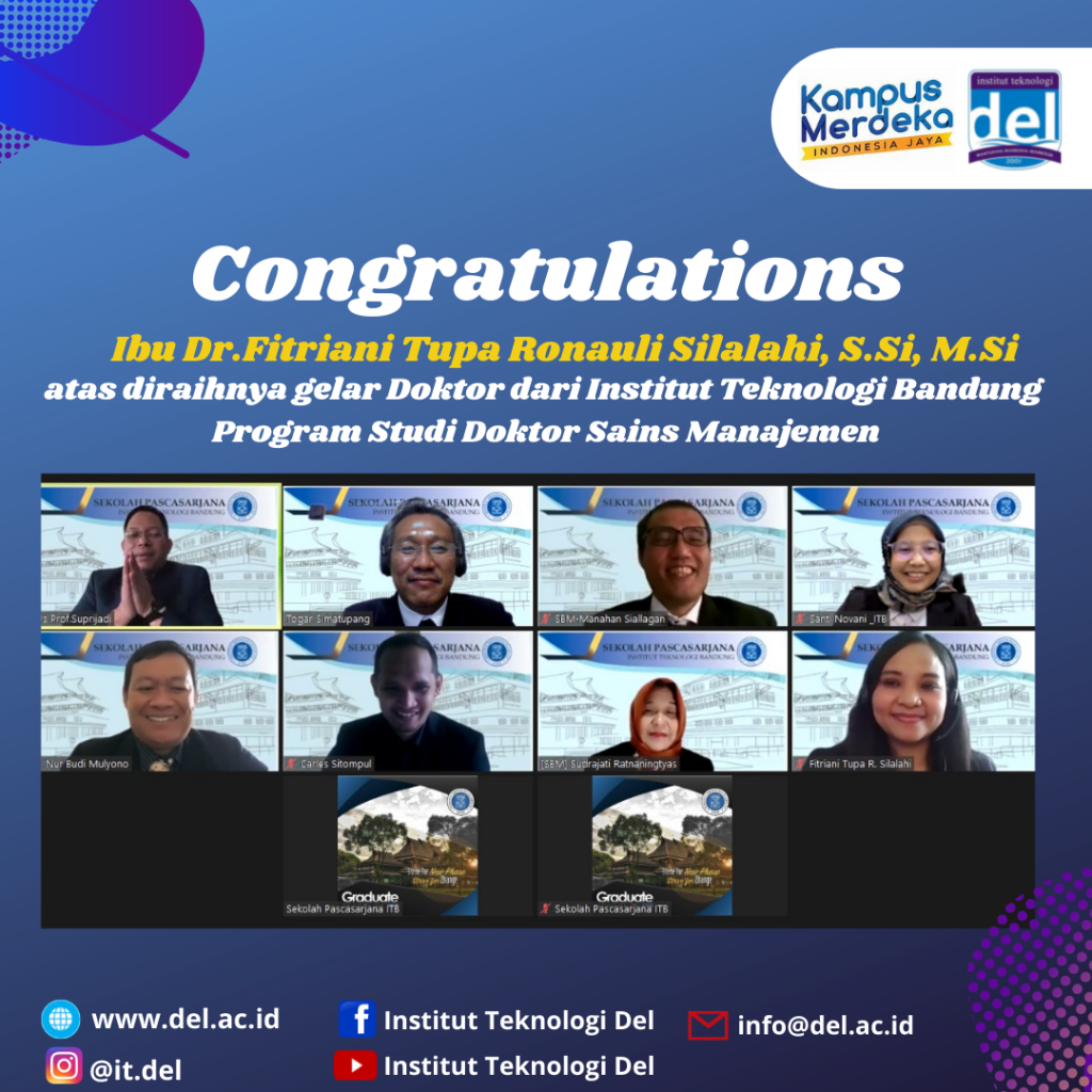 Selamat dan Sukses atas kelulusan Dr. Fitriani Tupa Ronauli Silalahi, S.Si, M.Si