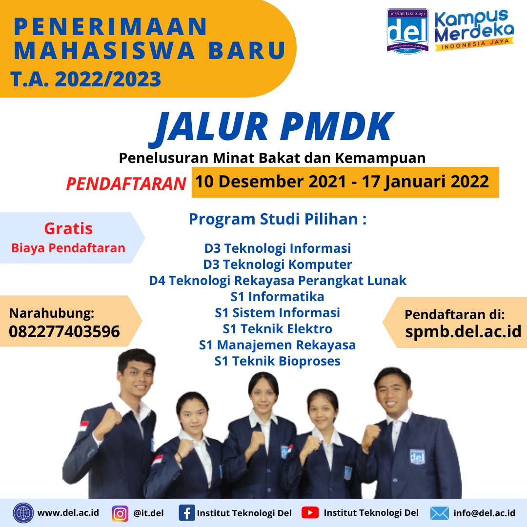 Informasi PMB Jalur Penelusuran Minat Bakat dan Kemampuan (PMDK) 2022/2023 & Jadwal Pelaksanaan Kegiatan