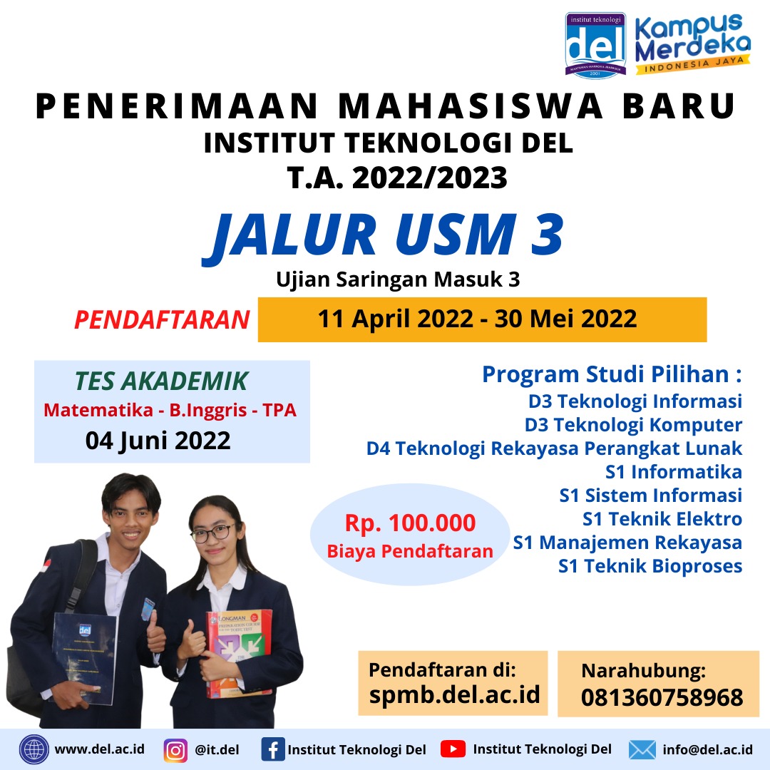 Informasi PMB Jalur Ujian Saring Masuk 3 (USM 3) 2022 & Jadwal Pelaksanaan Kegiatan