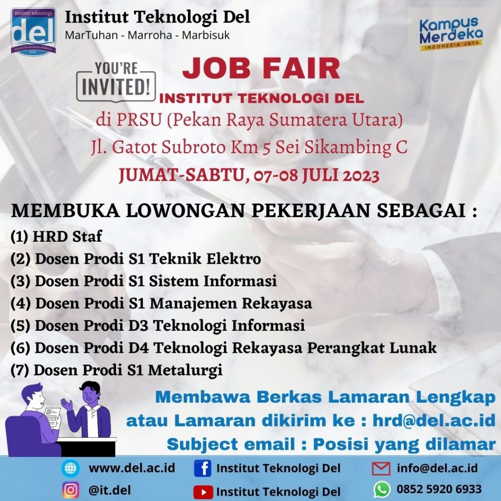 Job Fair Institut Teknologi Del di Pekan Raya Sumatera Utara (PRSU) 2023